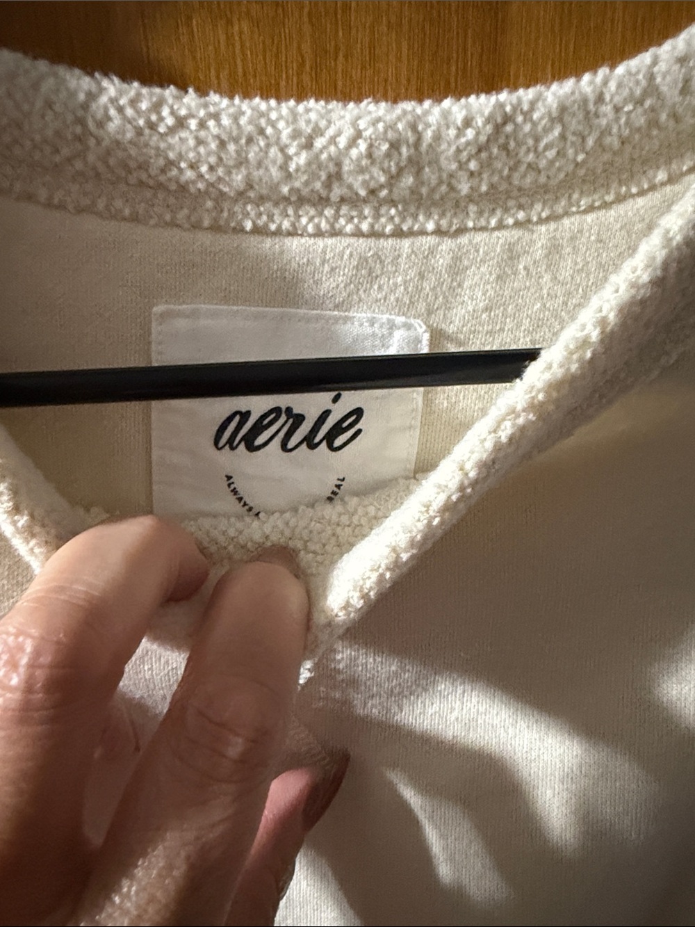 aerie Cream Oversized Crewneck Sweatshirt - Picture 4 of 4